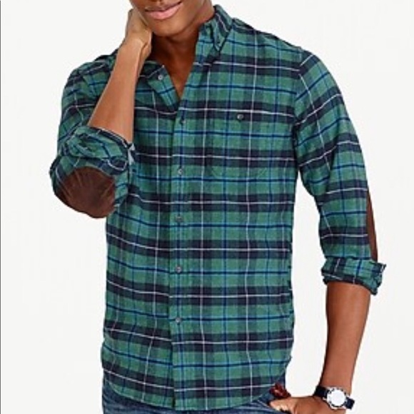 J. Crew Other - J. Crew Cotton-wool Elbow-patch Shirt Clark Plaid